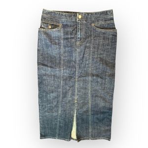 Vintage Eddie Bauer Denim‎ Skirt Long Modest Front Slit Blue Jean Maxi y2k Sz 4